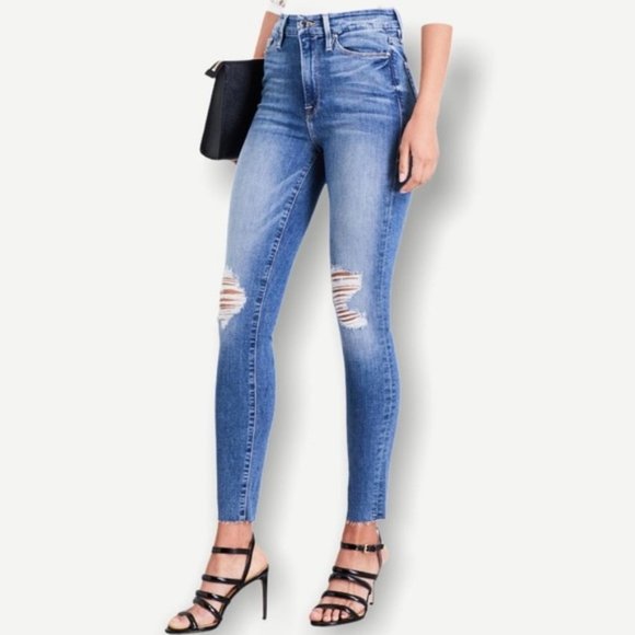 Good American Denim - Good American Good Waist Raw High Rise Jeans 00 24